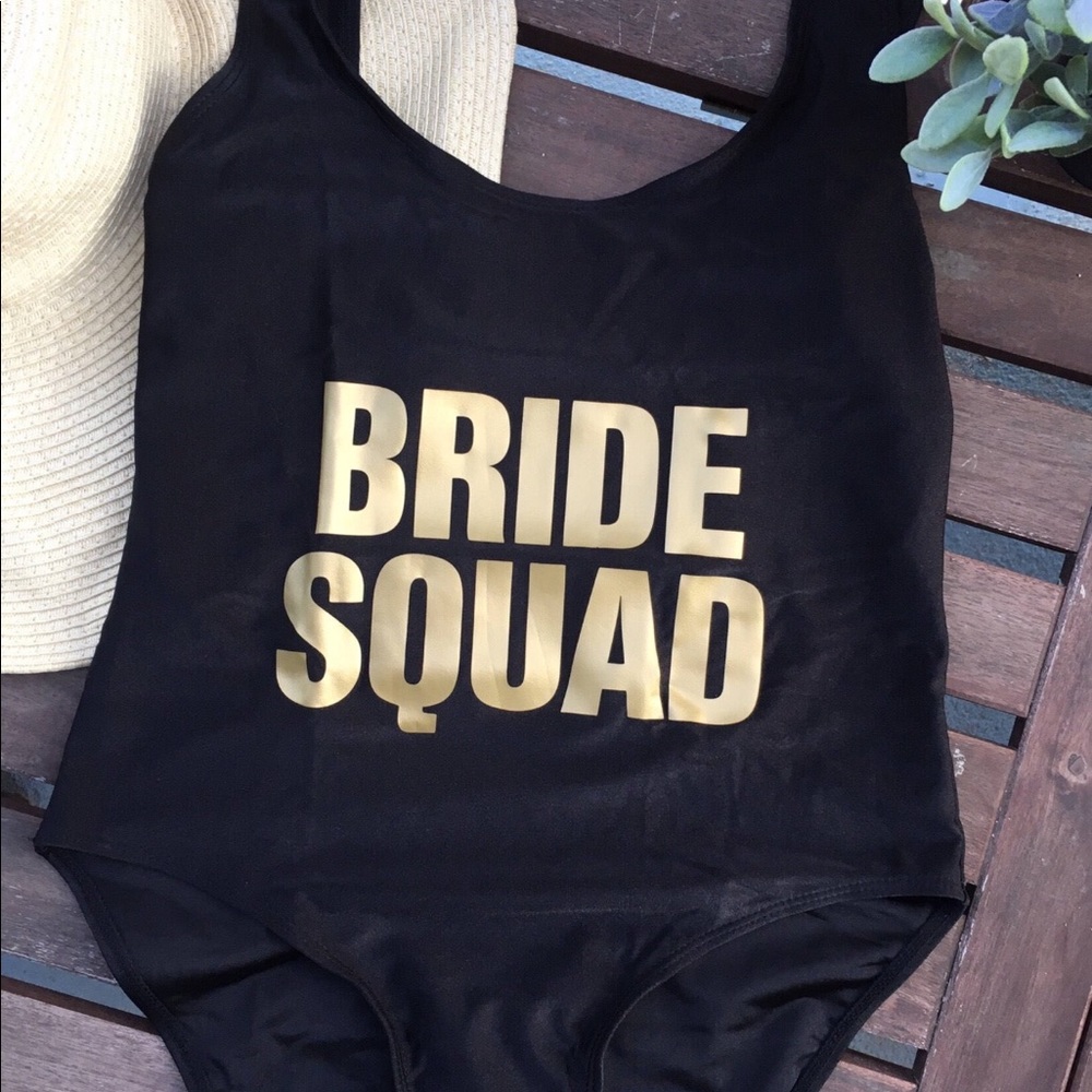 Bride Squad onepiece swimsuits